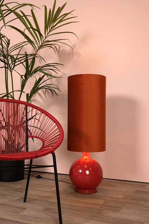 Lucide ESTERAD - Lampadaire - Ø 34 cm - 1xE27 - Orange - ambiance 1